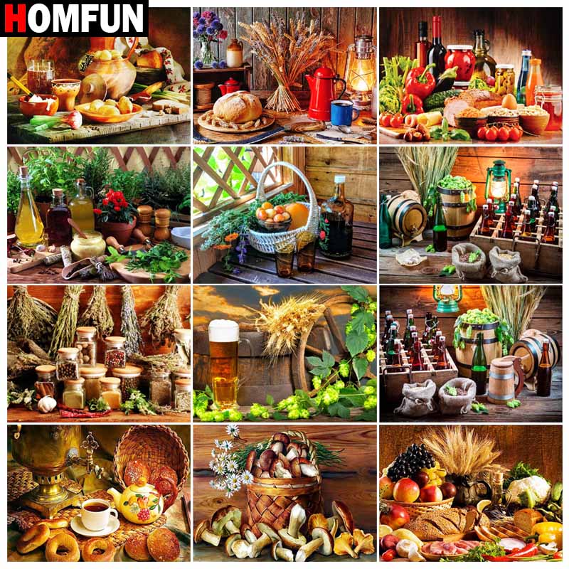 Beer Wine Up - HOMFUN Tranh Gắn Đá Chéo Nữ