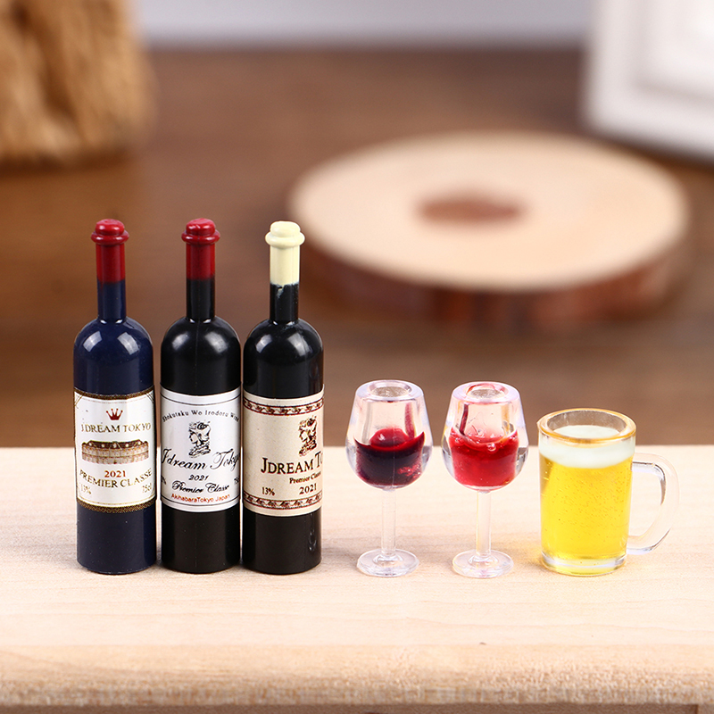 5Pcs 1:12 Dollhouse Miniature  - đánh giá và giá Wine Y Beer