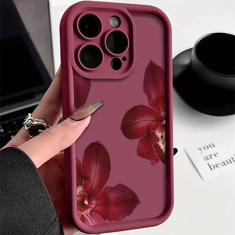 Wine Red Orchid Flower Pattern - đánh giá và giá Wine & Beer Emporium